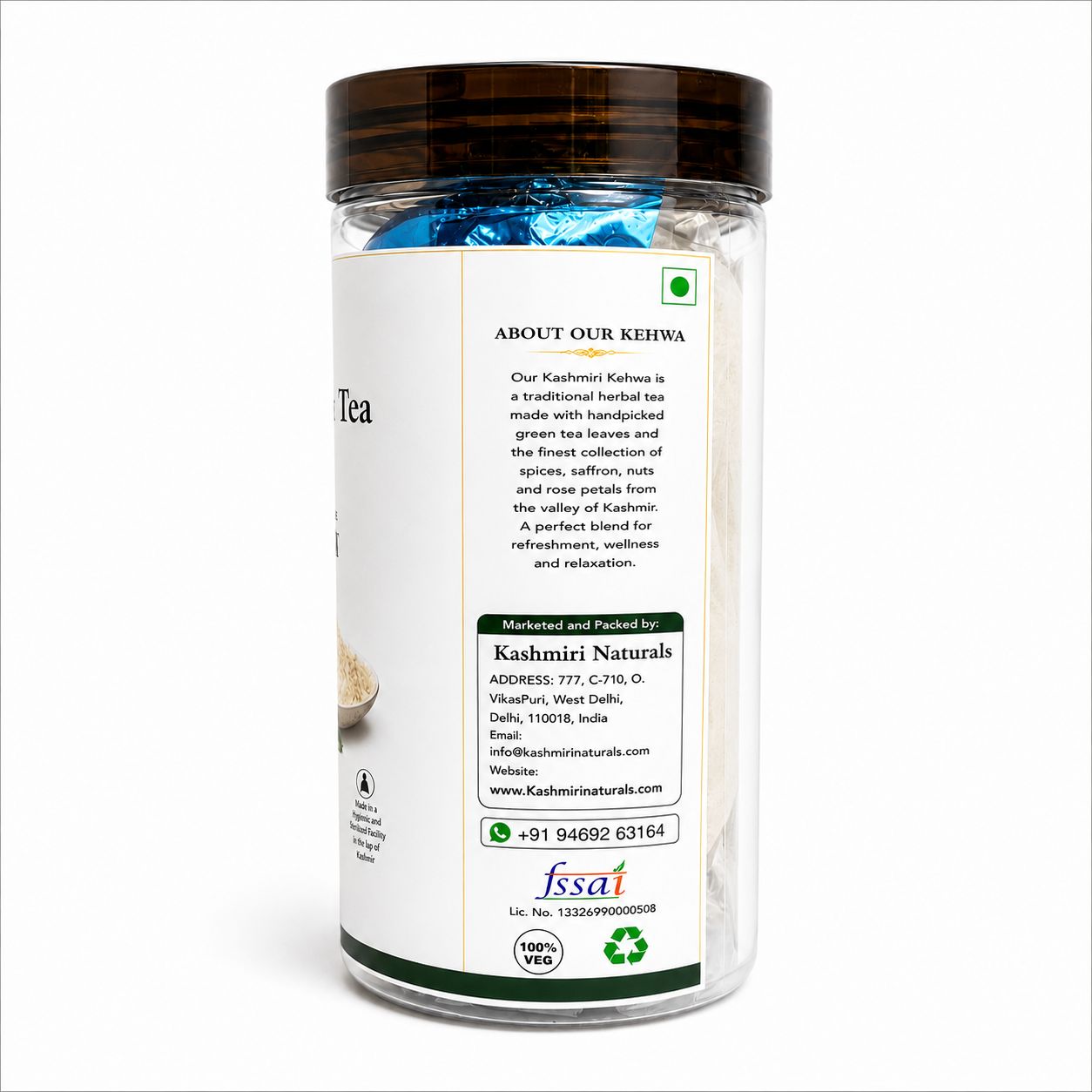 Kashmiri Kahwa Tea Instant Mix with Saffron and Sugar