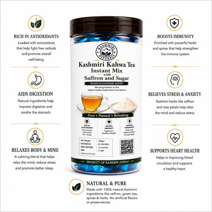 Kashmiri Kahwa Tea Instant Mix with Saffron and Sugar