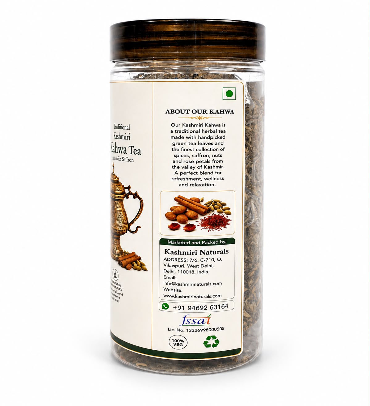 Traditional Kashmiri Kahwa Tea Raw with Saffron