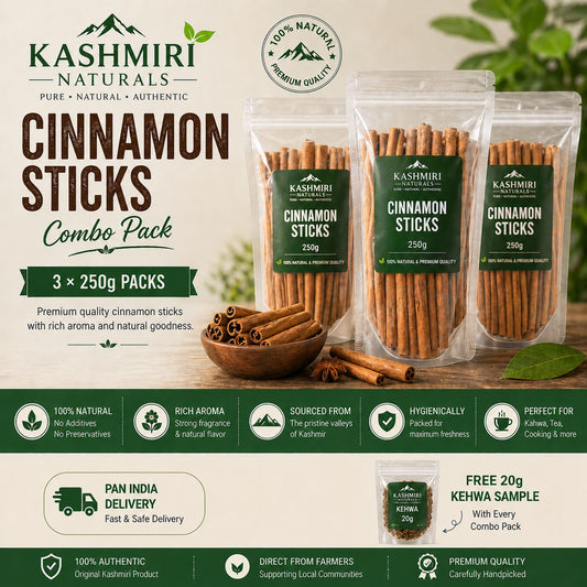 Cinnamon Sticks Combo Pack(3 × 250g)+ FREE ( 20gm Kehwa )