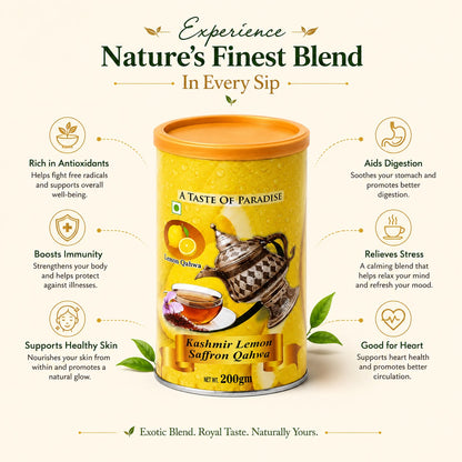 Traditional Kashmiri Lemon Kehwa Tea _ instant mix with sugar and saffron